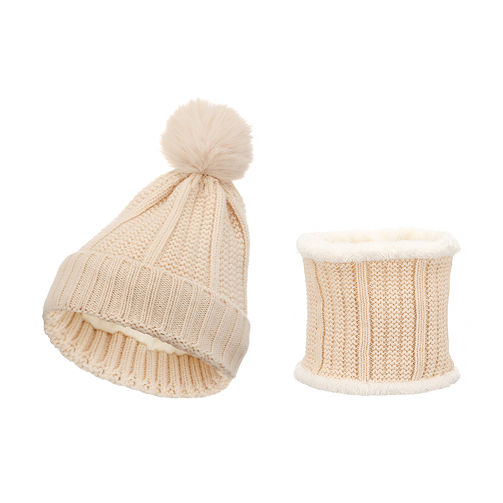 Children Unisex Fashion Solid Color Pom Poms Rib-knit Wool Cap display picture 4