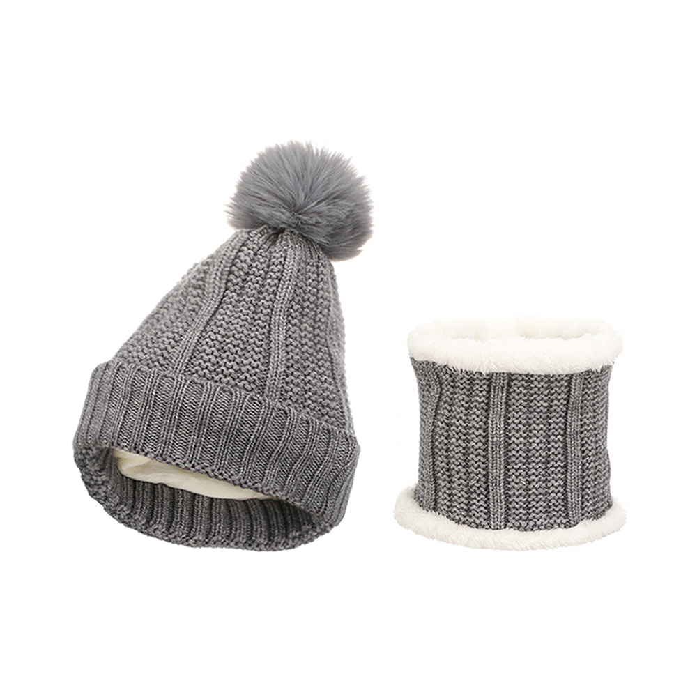 Children Unisex Fashion Solid Color Pom Poms Rib-knit Wool Cap display picture 5