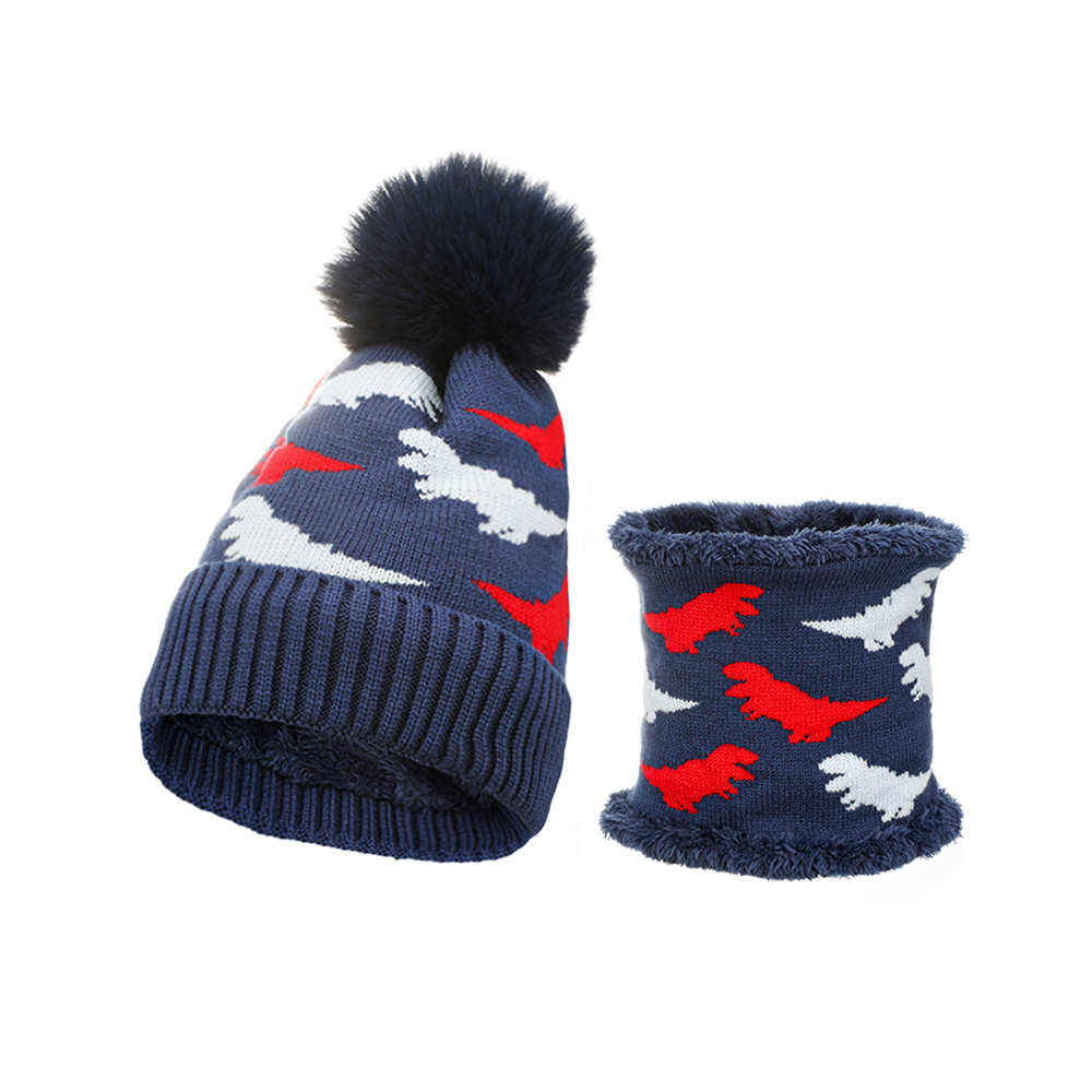 Niños Unisex Moda Dinosaurio Encaje De Ganchillo Pompones Gorro De Lana display picture 4