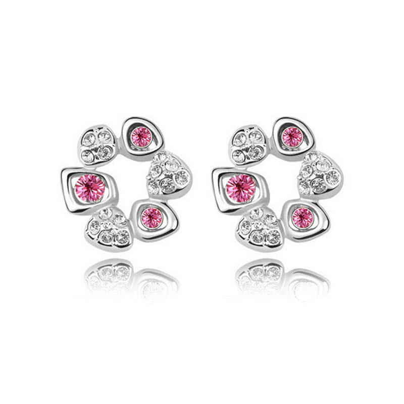 Fashion Flower Alloy Rhinestones Women's Ear Studs 1 Pair display picture 2
