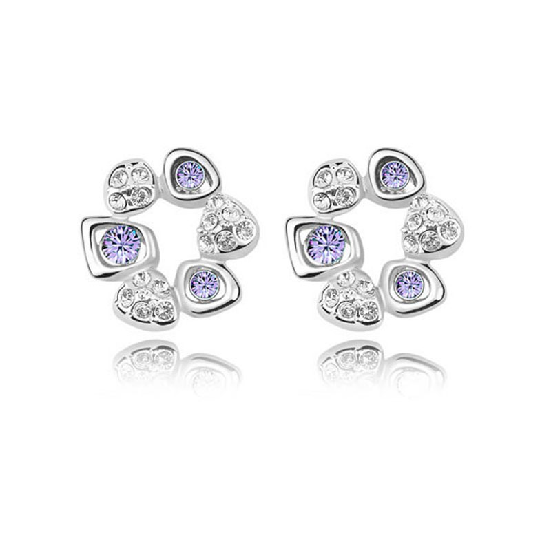 Fashion Flower Alloy Rhinestones Women's Ear Studs 1 Pair display picture 3