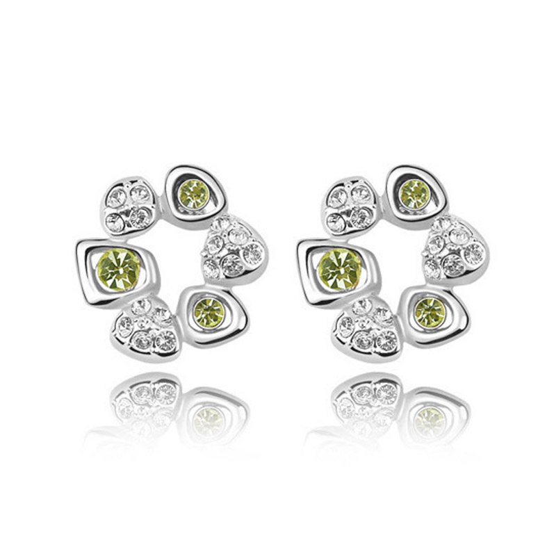 Fashion Flower Alloy Rhinestones Women's Ear Studs 1 Pair display picture 4