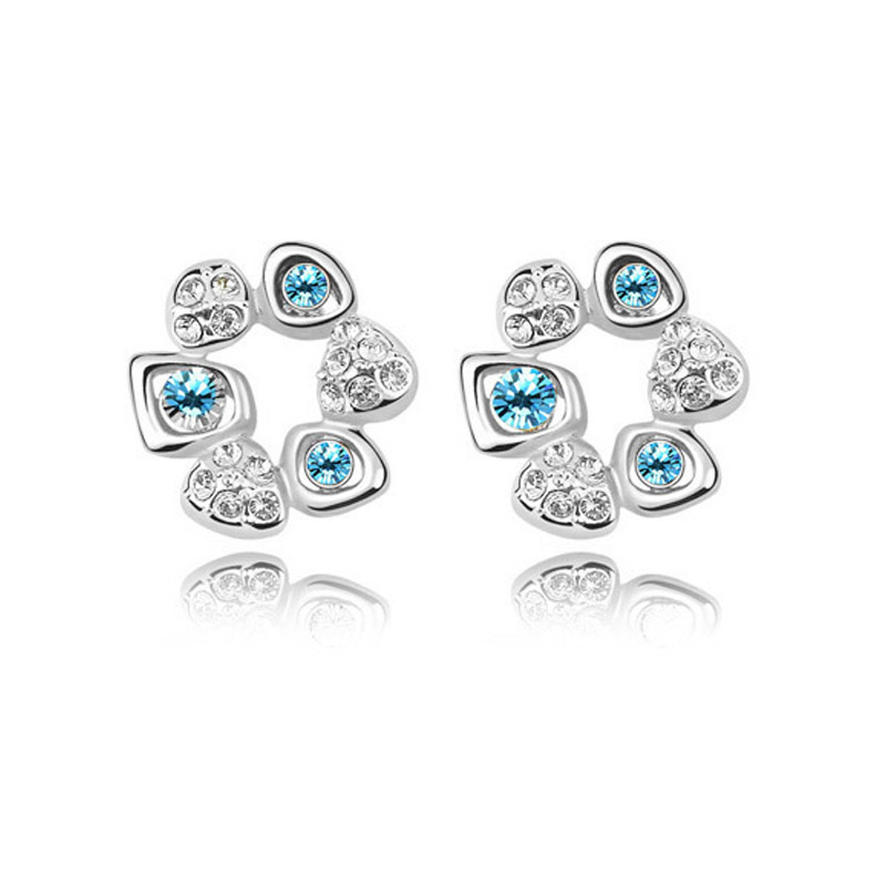 Fashion Flower Alloy Rhinestones Women's Ear Studs 1 Pair display picture 5
