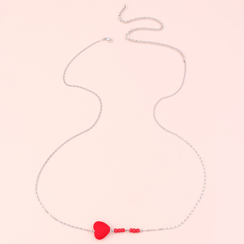 Fashion Heart Shape Beaded Alloy Women's Waist Chain 1 Piece display picture 2