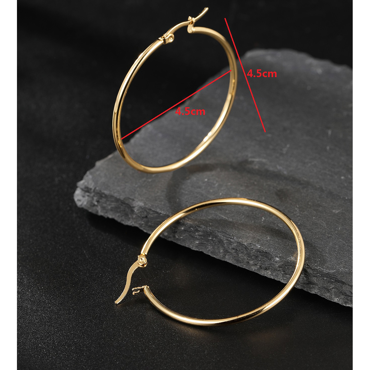 Simple Style Circle Star Heart Shape Stainless Steel Plating Hoop Earrings 1 Pair display picture 15