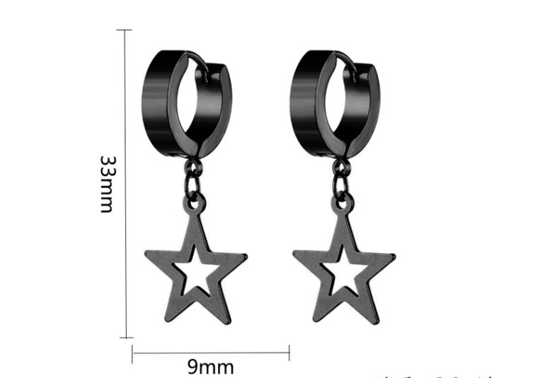 1 Piece Vintage Style Star Stainless Steel Plating Hollow Out Drop Earrings display picture 5