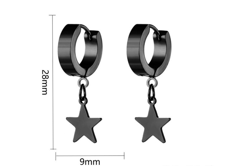 1 Piece Simple Style Pentagram Stainless Steel Plating Drop Earrings display picture 5