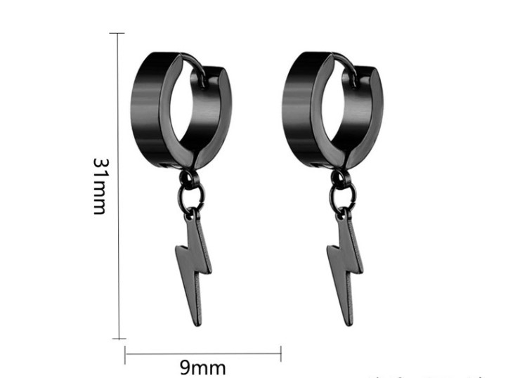1 Piece Cool Style Lightning Stainless Steel Plating Drop Earrings Ear Clips display picture 5