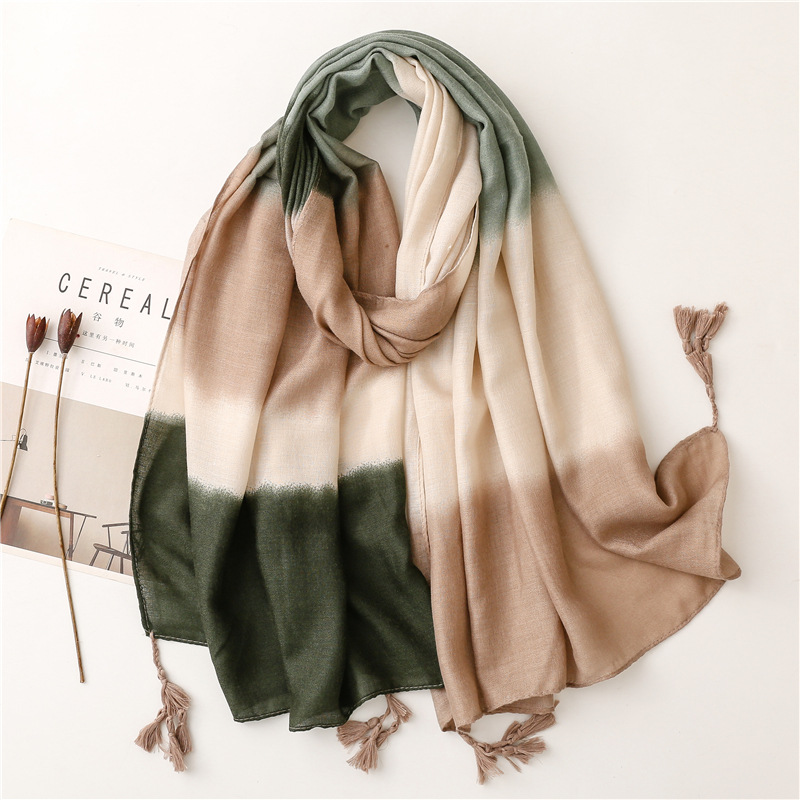 Women's Elegant Stripe Imitation Cotton And Linen Polyester Winter Scarves display picture 5