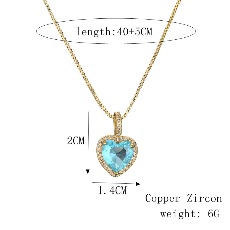 Fashion Heart Shape Butterfly Copper Enamel Plating Inlay Zircon Pendant Necklace 1 Piece display picture 1