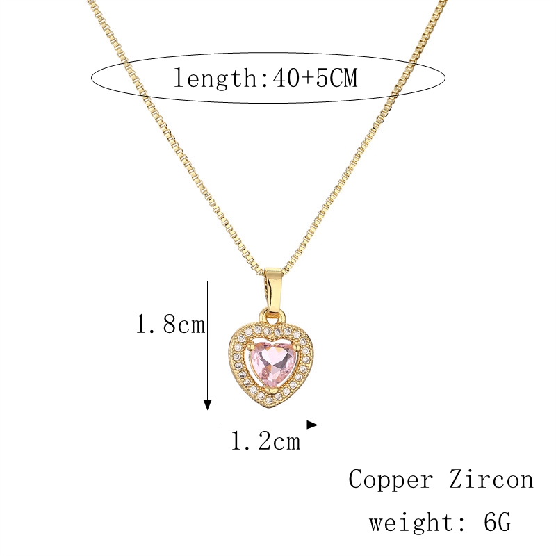 Fashion Heart Shape Butterfly Copper Enamel Plating Inlay Zircon Pendant Necklace 1 Piece display picture 3