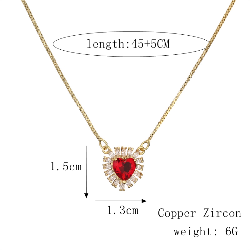 Fashion Heart Shape Wine Glass Copper Enamel Plating Inlay Zircon Pendant Necklace 1 Piece display picture 1