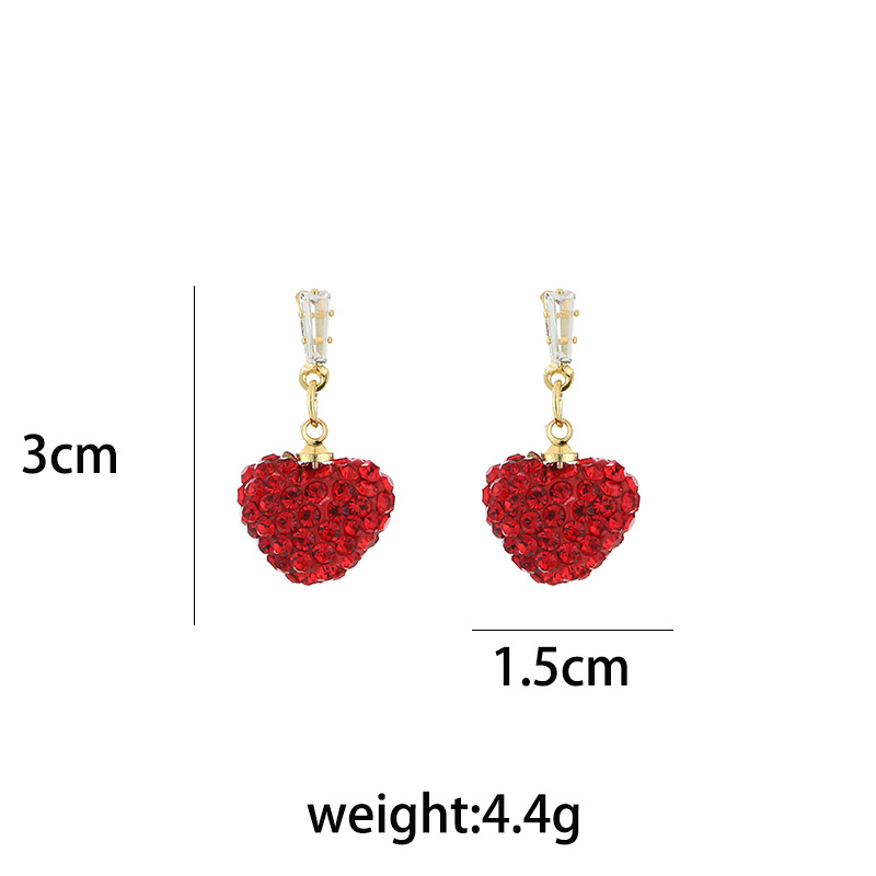 1 Pair French Style Simple Style Heart Shape Alloy Drop Earrings display picture 5