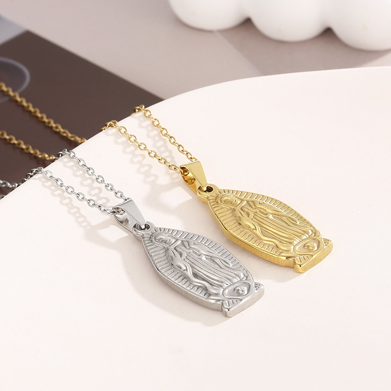 Sweet Human Virgin Mary Stainless Steel Plating Pendant Necklace 1 Piece display picture 9