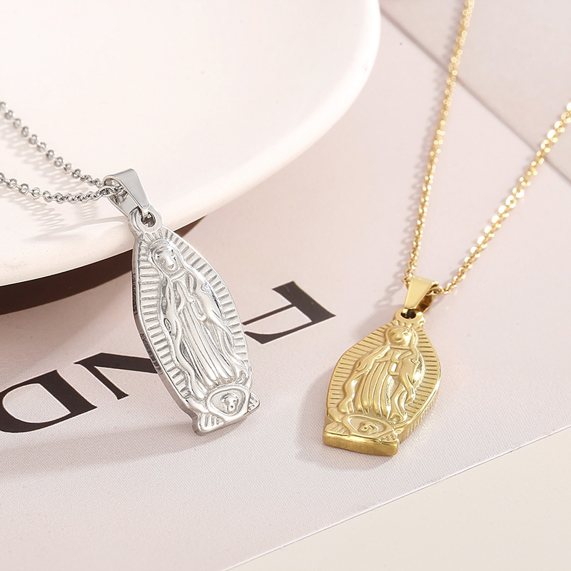 Sweet Human Virgin Mary Stainless Steel Plating Pendant Necklace 1 Piece display picture 10