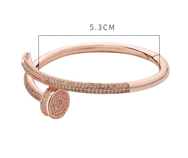 1 Piece Fashion Solid Color Alloy Plating Inlay Artificial Diamond 18k Gold Plated Women's Bangle display picture 3