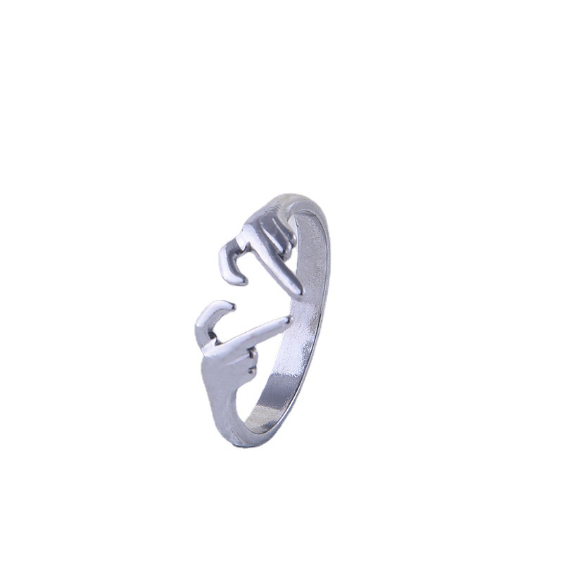 304 Stainless Steel 18K Gold Plated IG Style Plating Gesture Heart Shape Open Rings display picture 1