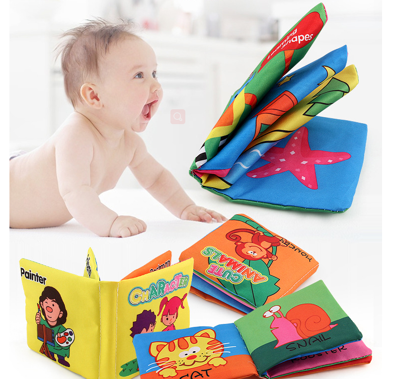Baby Three-dimensional Early Education Cloth Book 0-6 Months Baby Foreign Trade Cloth Book Tear-proof Cloth Book English Six Models Can Be Selected display picture 1