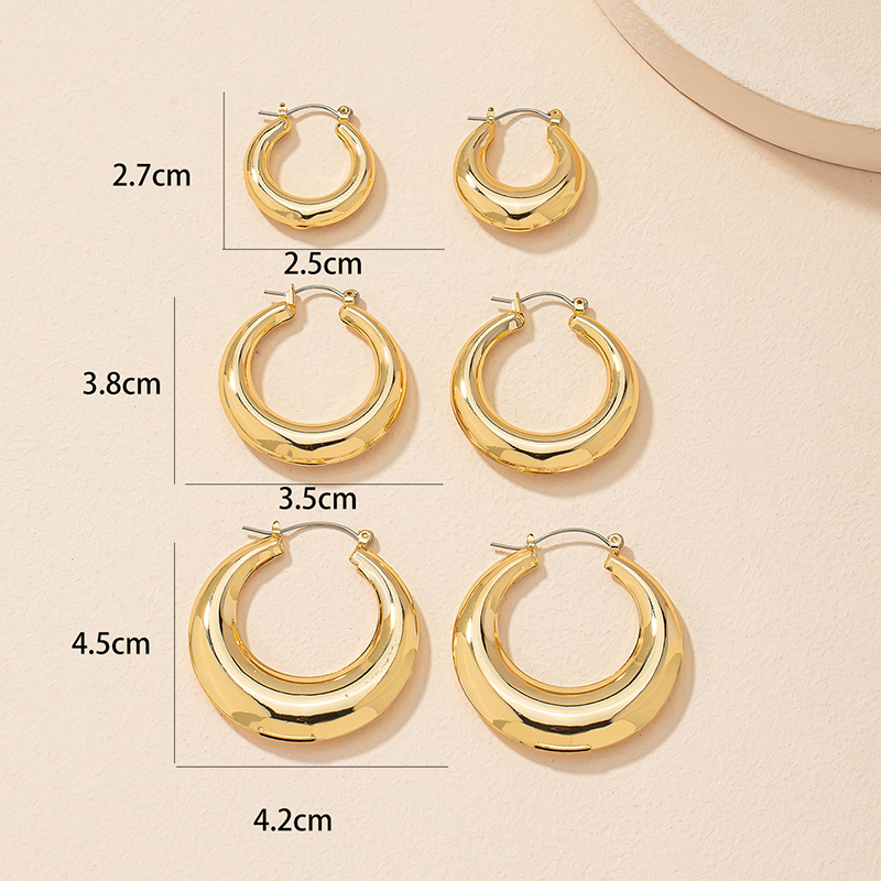 1 Pair Retro Round Alloy Inlay Alloy Women's Ear Studs display picture 7
