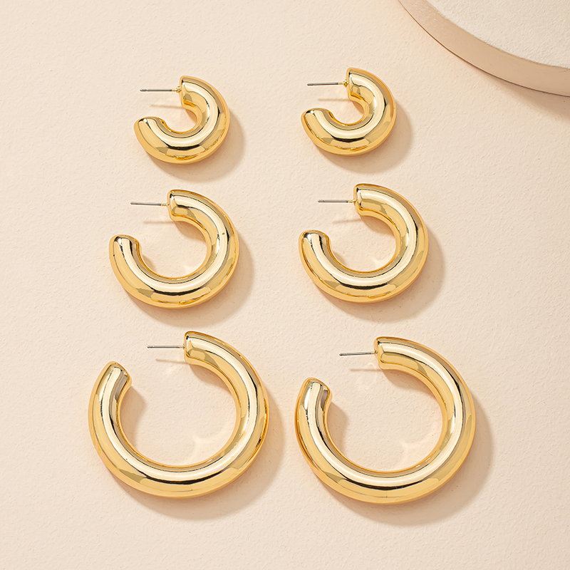 1 Pair Fashion Round Alloy Plating Alloy Women's Ear Studs display picture 6