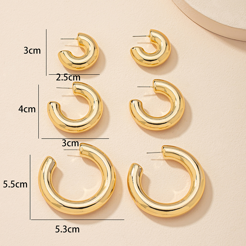 1 Pair Fashion Round Alloy Plating Alloy Women's Ear Studs display picture 7