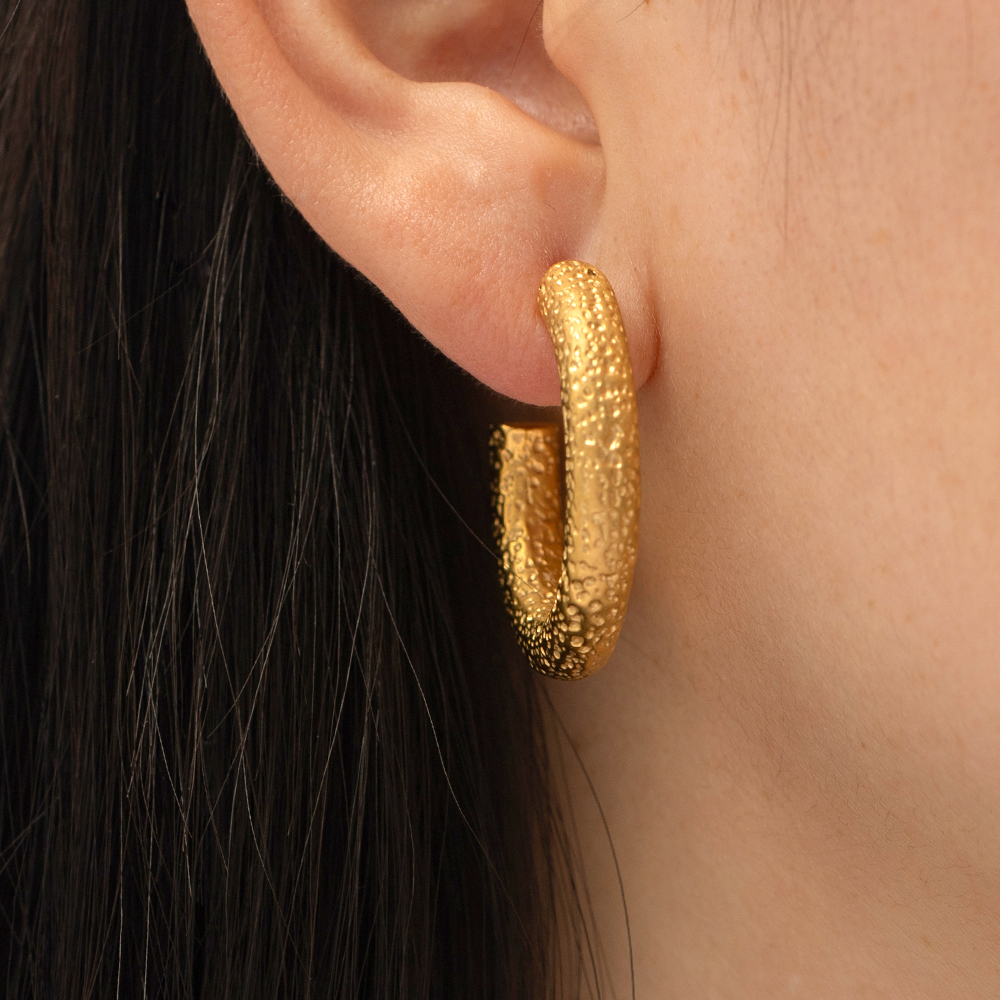 1 Pair Simple Style C Shape Plating Stainless Steel 18k Gold Plated Ear Studs display picture 6
