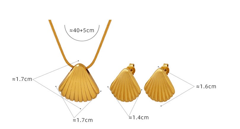 Fashion Shell Titanium Steel Plating Earrings Necklace display picture 4