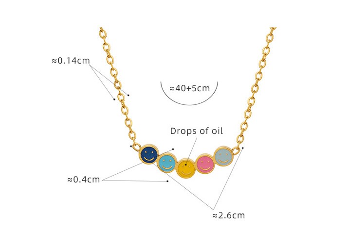 Fashion Smiley Face Titanium Steel Plating Necklace 1 Piece display picture 4