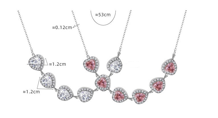 Fashion Heart Shape Titanium Steel Plating Inlay Zircon Necklace 1 Piece display picture 5