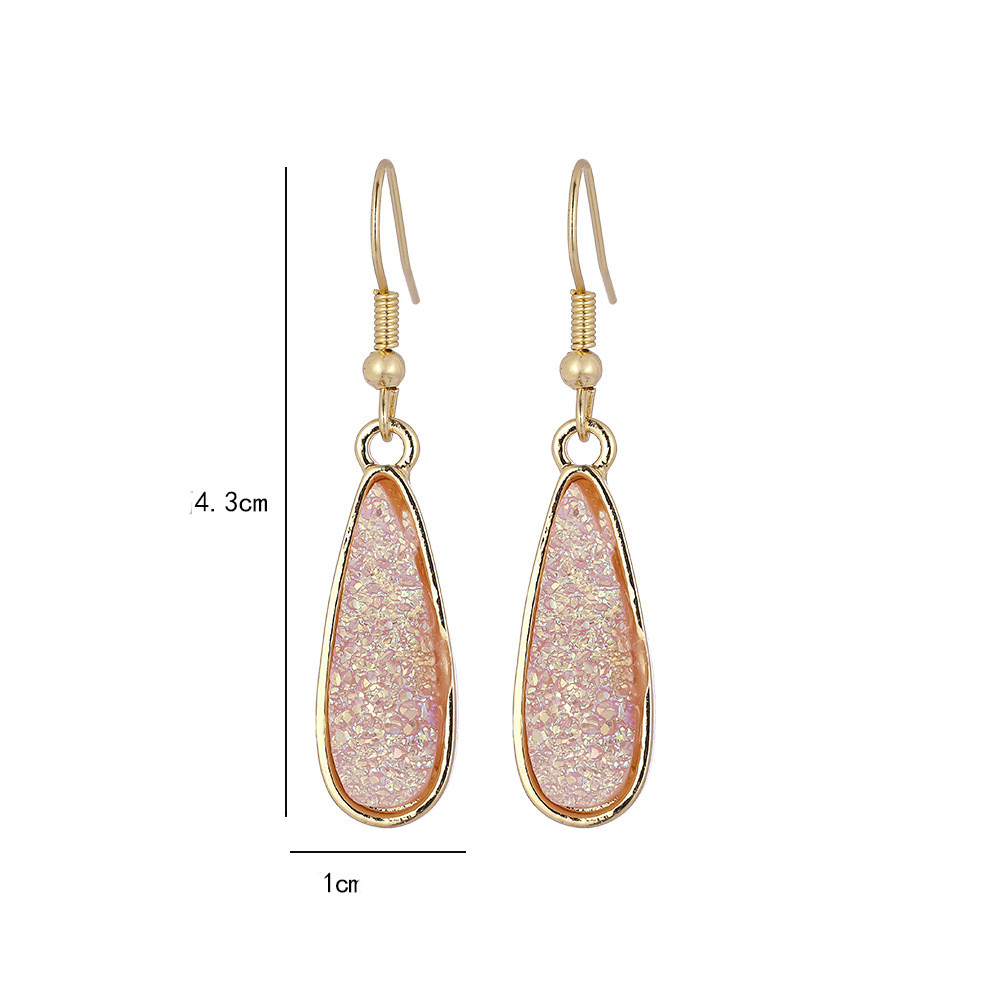 1 Pair Simple Style Water Droplets Alloy Resin Patchwork Women's Drop Earrings display picture 5