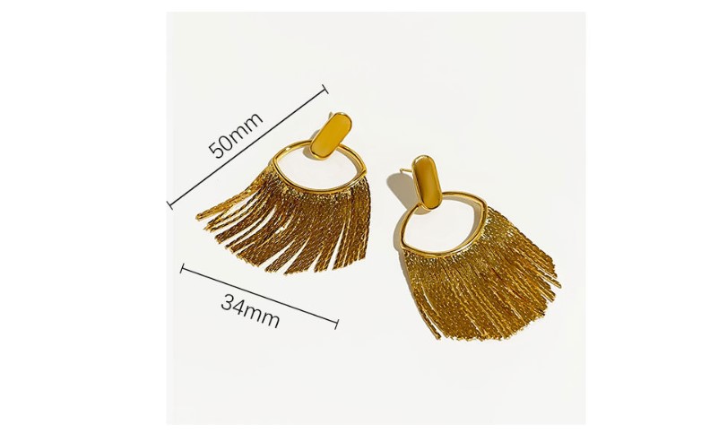 Simple Style Tassel Copper Plating Drop Earrings 1 Pair display picture 4