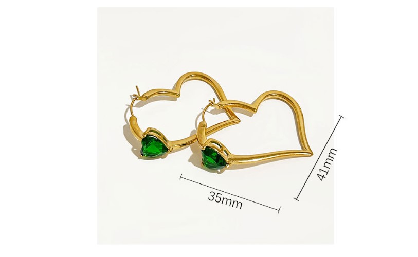 Fashion Heart Shape Stainless Steel Plating Inlay Zircon Earrings 1 Pair display picture 5