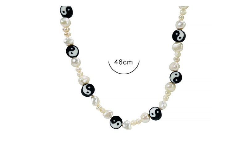 Fashion Tai Chi Pearl Soft Clay Beaded Plating Necklace 1 Piece display picture 5