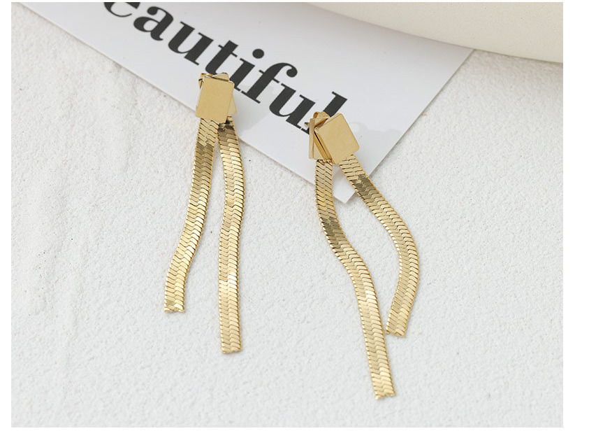 Fashion Tassel Titanium Steel Plating Dangling Earrings 1 Pair display picture 2