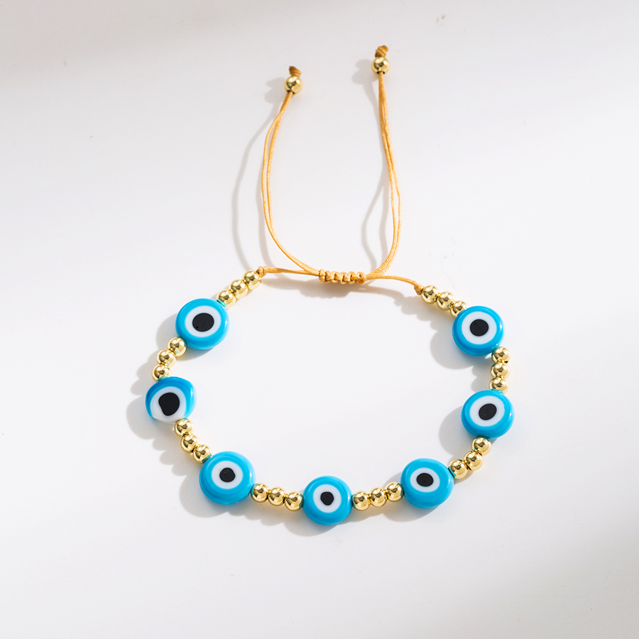 Fashion Devil's Eye Rope Copper 18k Gold Plated Bracelets In Bulk display picture 1