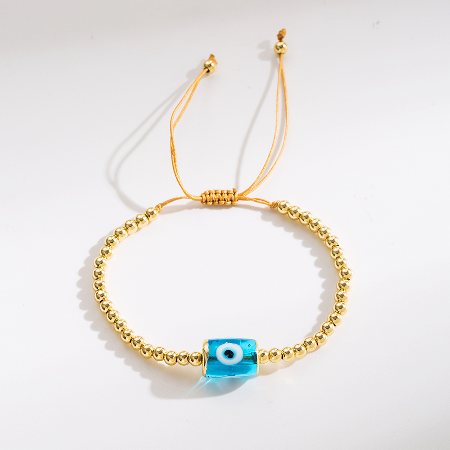 Fashion Devil's Eye Rope Copper 18k Gold Plated Bracelets In Bulk display picture 2