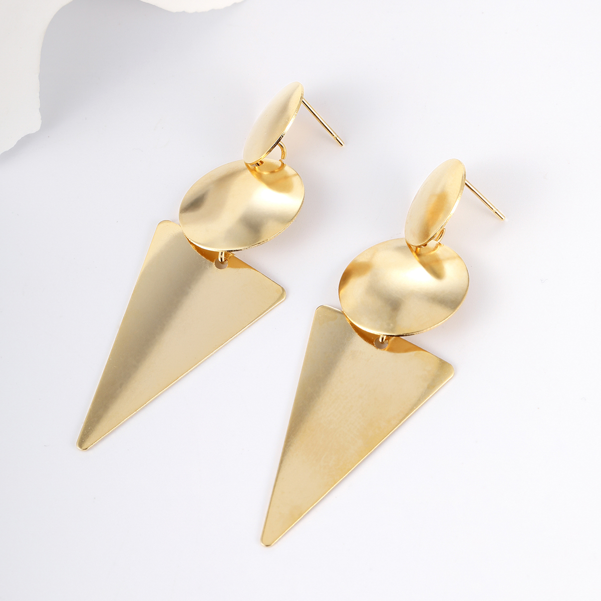 1 Pair Fashion Triangle Geometric Heart Shape Plating Stainless Steel 18k Gold Plated Dangling Earrings display picture 23