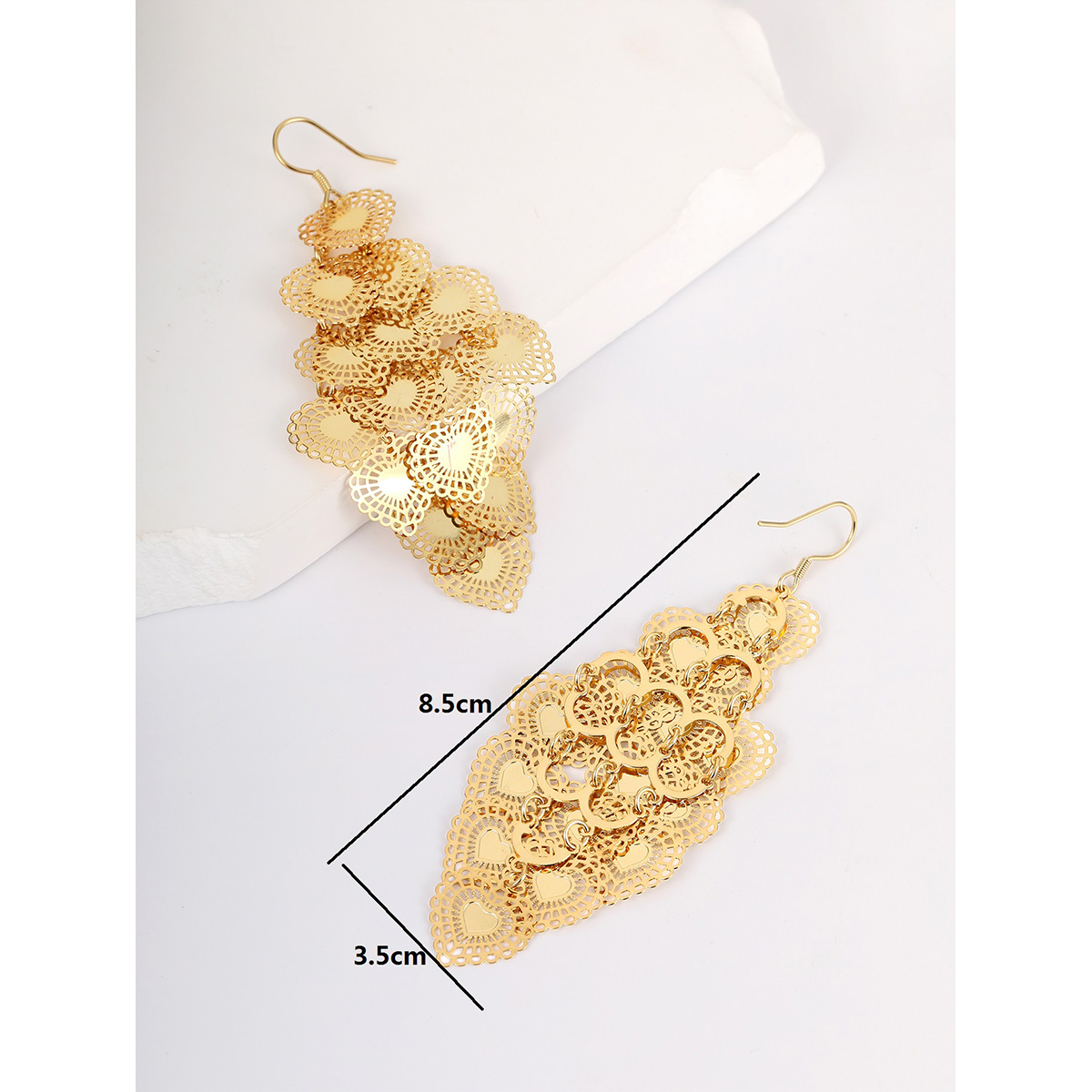 Fashion Leaf Heart Shape Butterfly Stainless Steel Plating Hollow Out Chandelier Earrings Dangling Earrings 1 Pair display picture 16