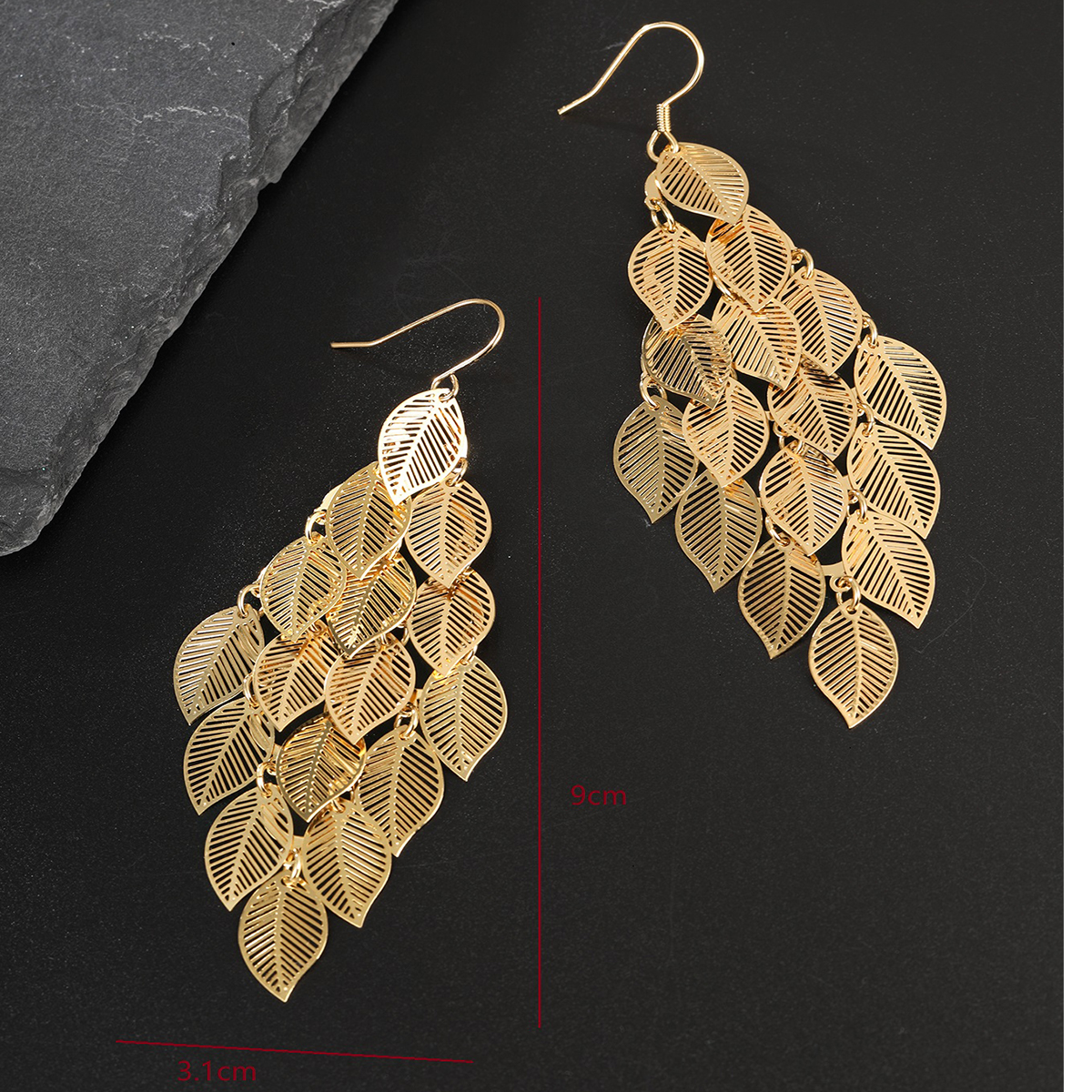 Fashion Leaf Heart Shape Butterfly Stainless Steel Plating Hollow Out Chandelier Earrings Dangling Earrings 1 Pair display picture 20