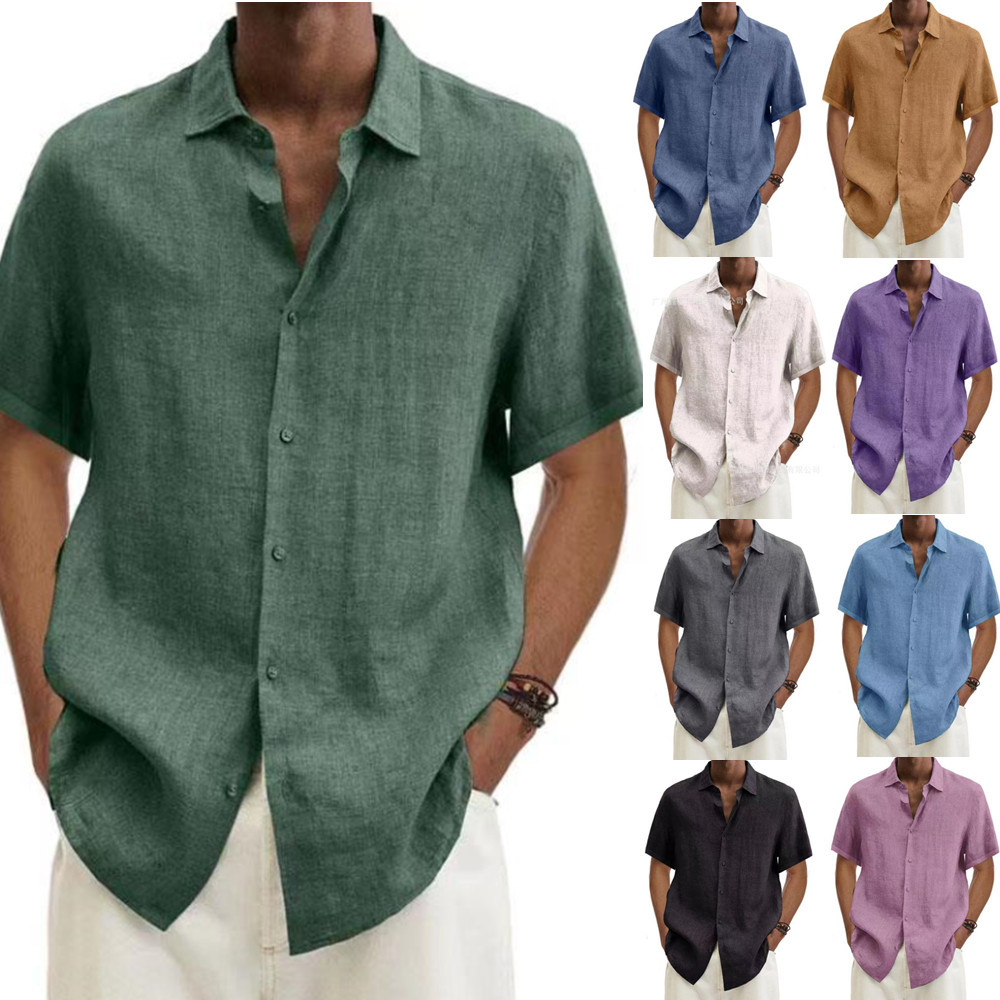 Men's Blouse Short Sleeve Blouses Casual Solid Color display picture 2