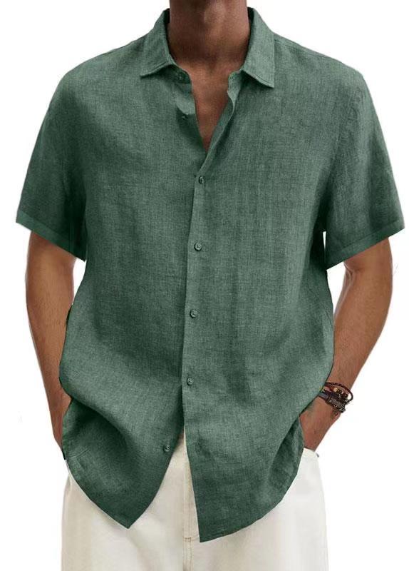 Men's Blouse Short Sleeve Blouses Casual Solid Color display picture 3