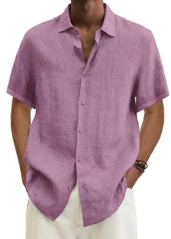 Men's Blouse Short Sleeve Blouses Casual Solid Color display picture 4