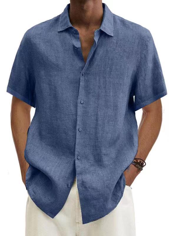 Men's Blouse Short Sleeve Blouses Casual Solid Color display picture 7