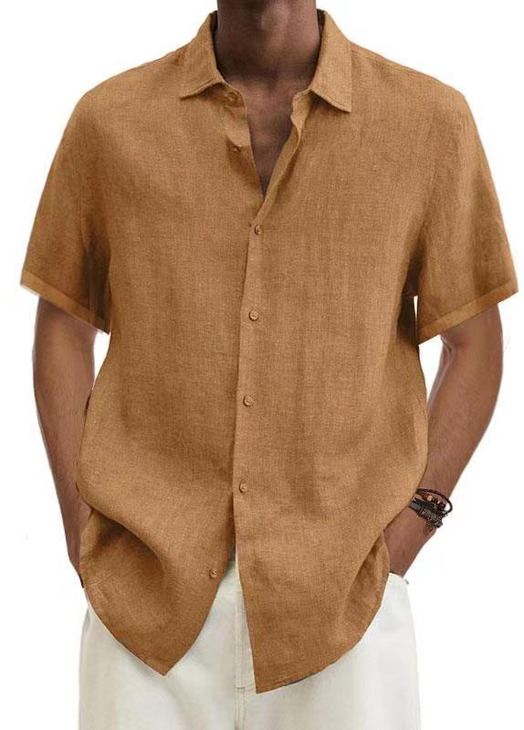 Men's Blouse Short Sleeve Blouses Casual Solid Color display picture 5
