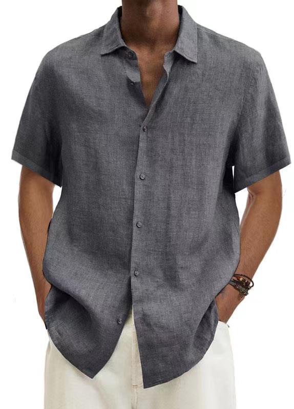 Men's Blouse Short Sleeve Blouses Casual Solid Color display picture 6