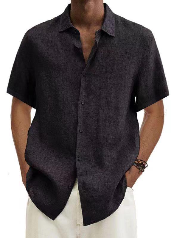 Men's Blouse Short Sleeve Blouses Casual Solid Color display picture 9