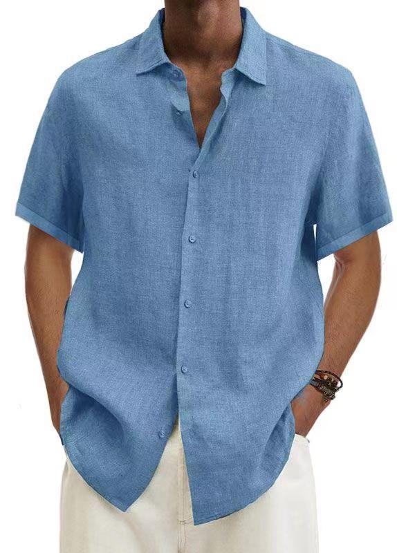 Men's Blouse Short Sleeve Blouses Casual Solid Color display picture 10