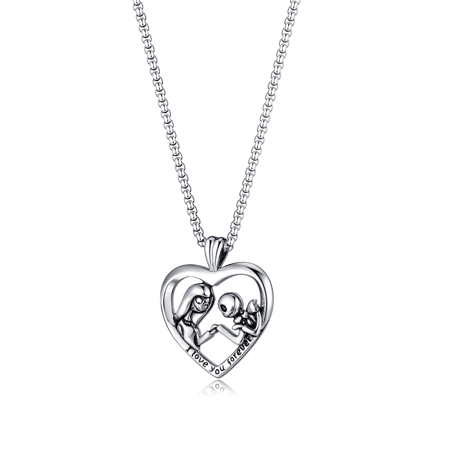 1 Piece Hip-hop Heart Shape Stainless Steel Polishing Halloween Valentine's Day Men's Necklace display picture 1