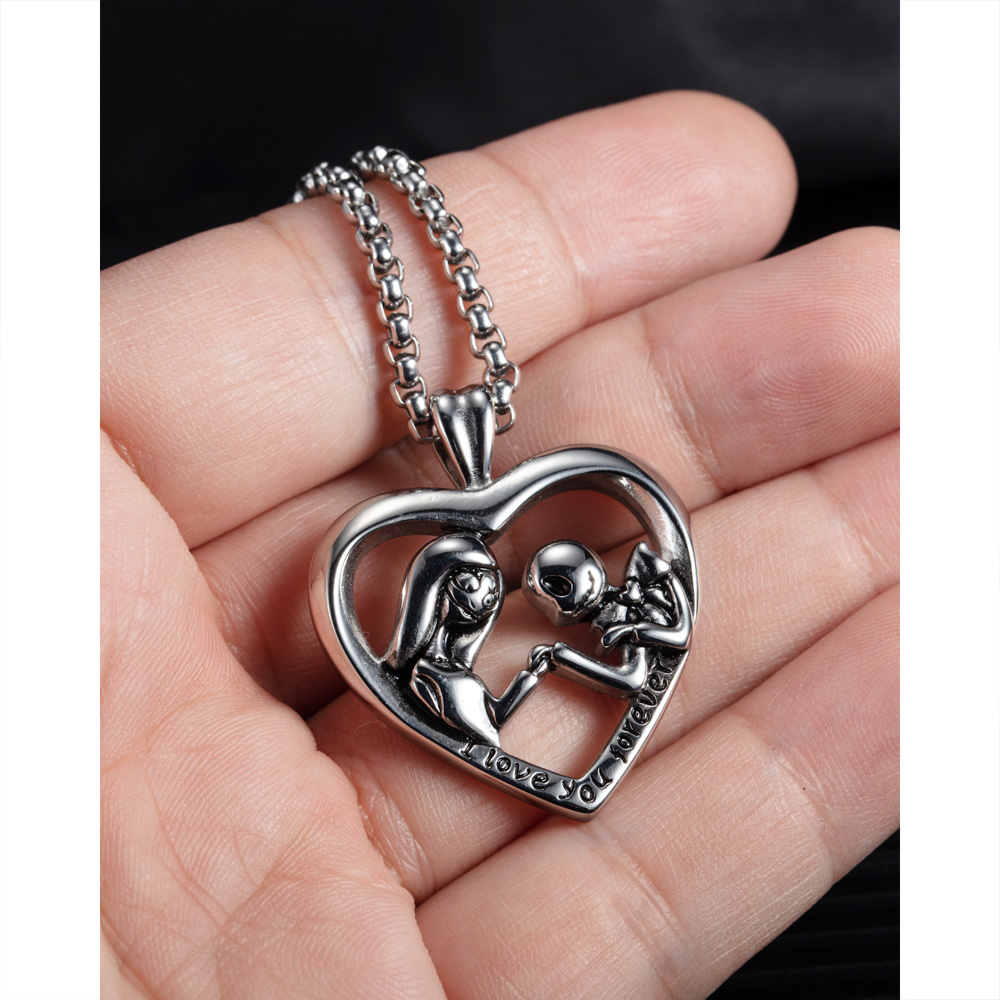 1 Piece Hip-hop Heart Shape Stainless Steel Polishing Halloween Valentine's Day Men's Necklace display picture 4
