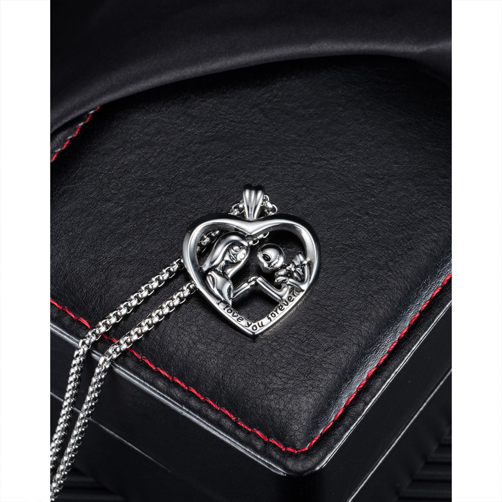 1 Piece Hip-hop Heart Shape Stainless Steel Polishing Halloween Valentine's Day Men's Necklace display picture 6